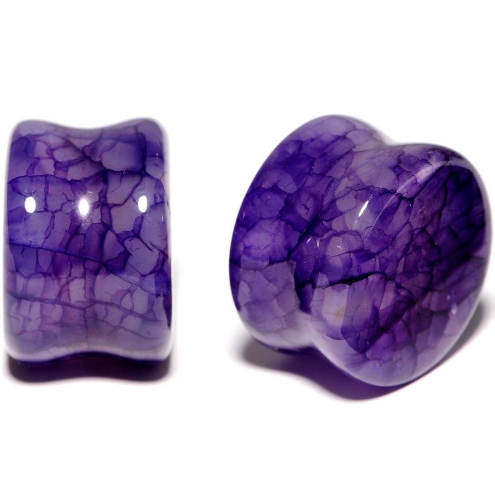Solid Purple Stone Saddle Plugs